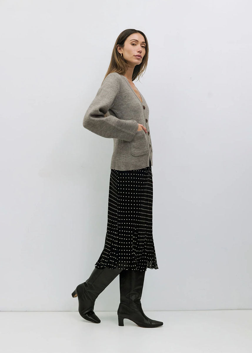 The Mona Cardigan - Heather Grey