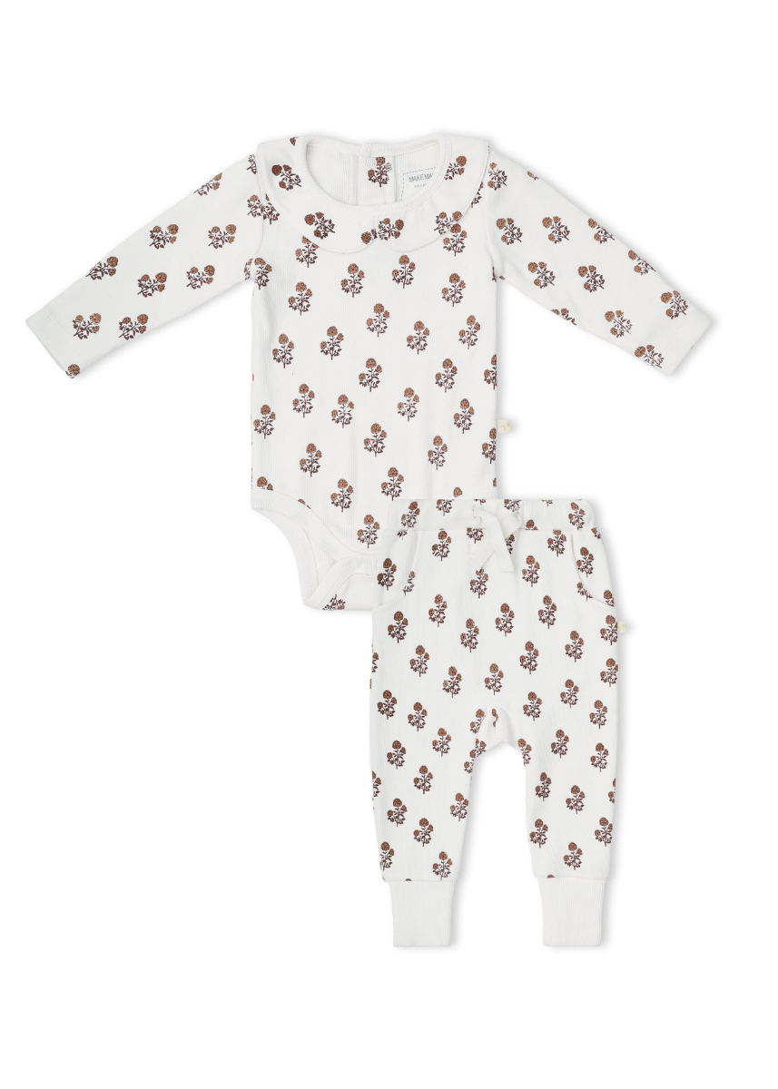 Organic Ruffle Collar Onesie & Pants Set - Loom