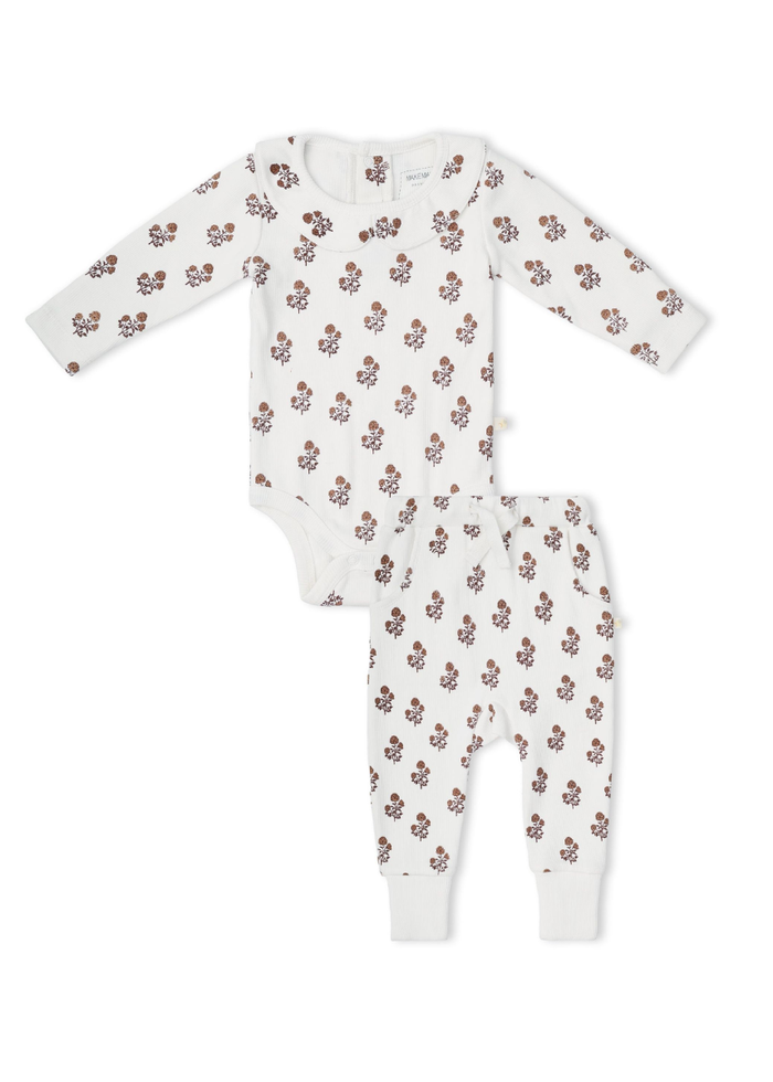 Organic Ruffle Collar Onesie & Pants Set - Loom