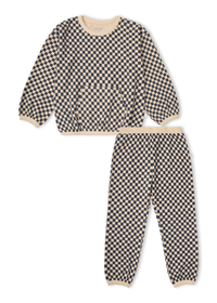 Organic Tee & Pant Slouch Set - Midnight Check
