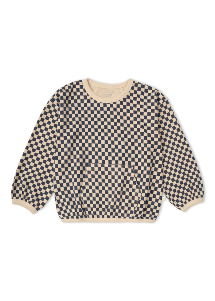Organic Tee & Pant Slouch Set - Midnight Check