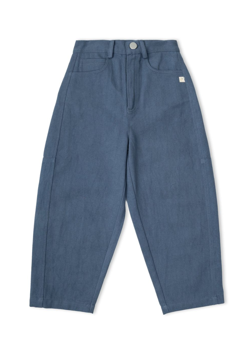 Organic Twill Barrel Pants - Navy