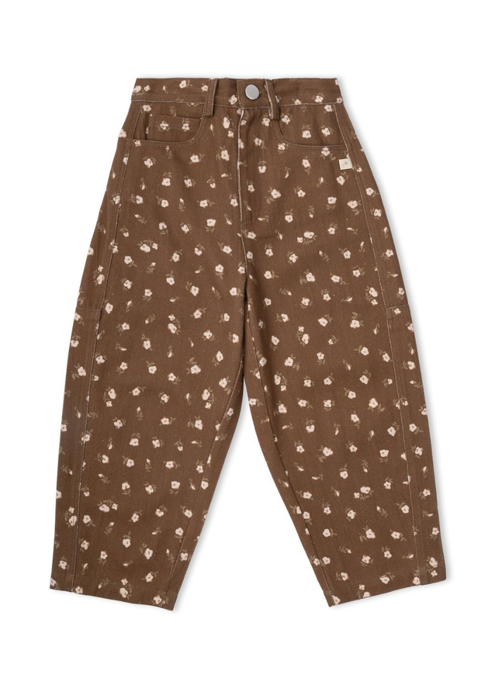 Organic Twill Barrel Pants - Primrose