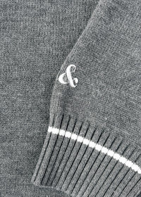 Chicago Oversized Stripe Cuff Sweater - Dark Grey
