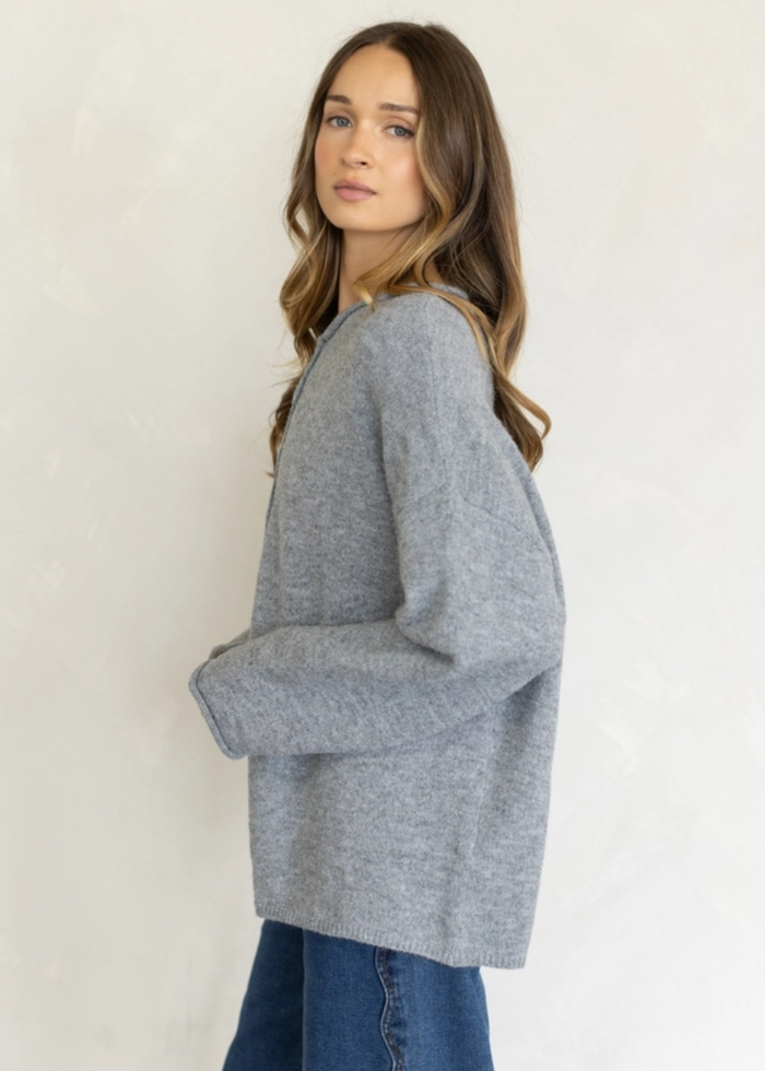 Oversized Piper Cardigan - Heather Grey