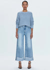 Lana Cropped Cuff High-Rise Ultra Wide Leg Jean - Snowcat