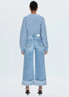 Lana Cropped Cuff High-Rise Ultra Wide Leg Jean - Snowcat