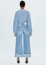 Lana Cropped Cuff High-Rise Ultra Wide Leg Jean - Snowcat