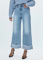 Lana Cropped Cuff High-Rise Ultra Wide Leg Jean - Snowcat