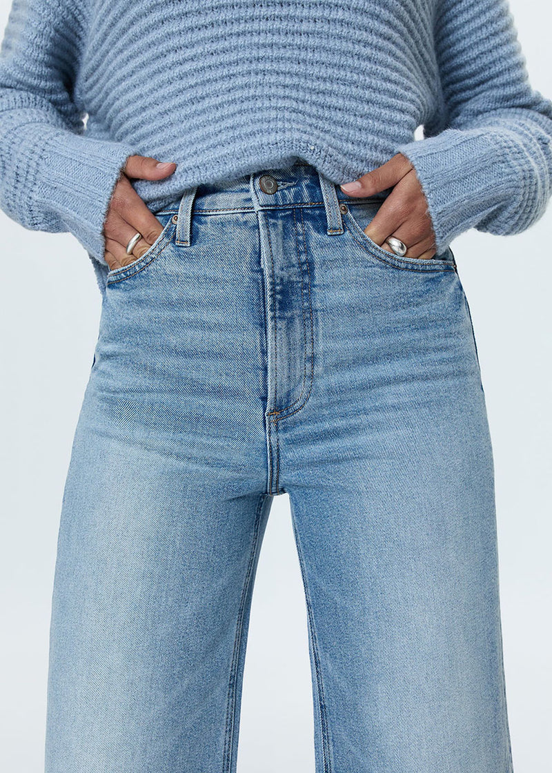 Lana Cropped Cuff High-Rise Ultra Wide Leg Jean - Snowcat