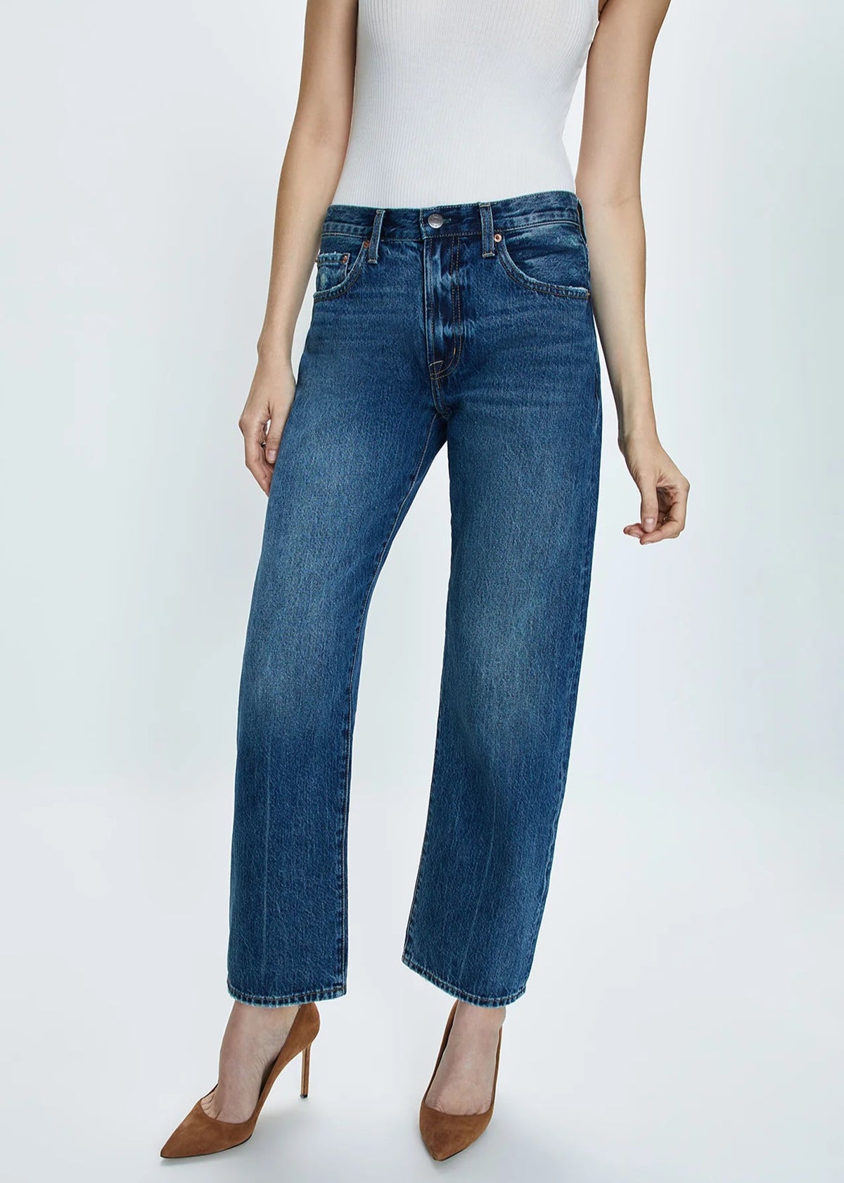 Lexi Mid Rise Bowed Straight - Artisan