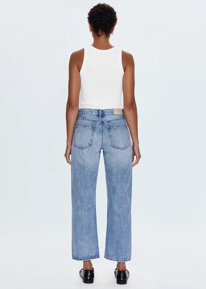Lexi Mid Rise Bowed Straight - Bowie