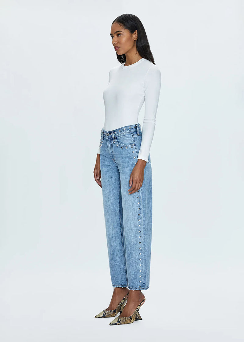 Lexi Mid Rise Bowed Straight - Satellite