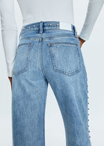 Lexi Mid Rise Bowed Straight - Satellite
