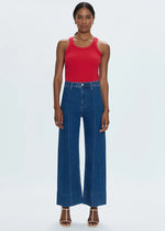 Penny Pintuck High-Rise Wide Leg - Country Club