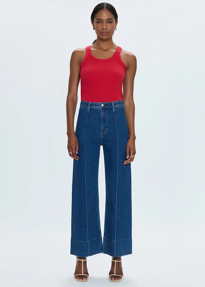 Penny Pintuck High-Rise Wide Leg - Country Club