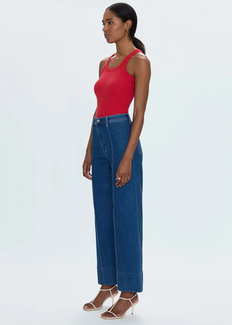 Penny Pintuck High-Rise Wide Leg - Country Club