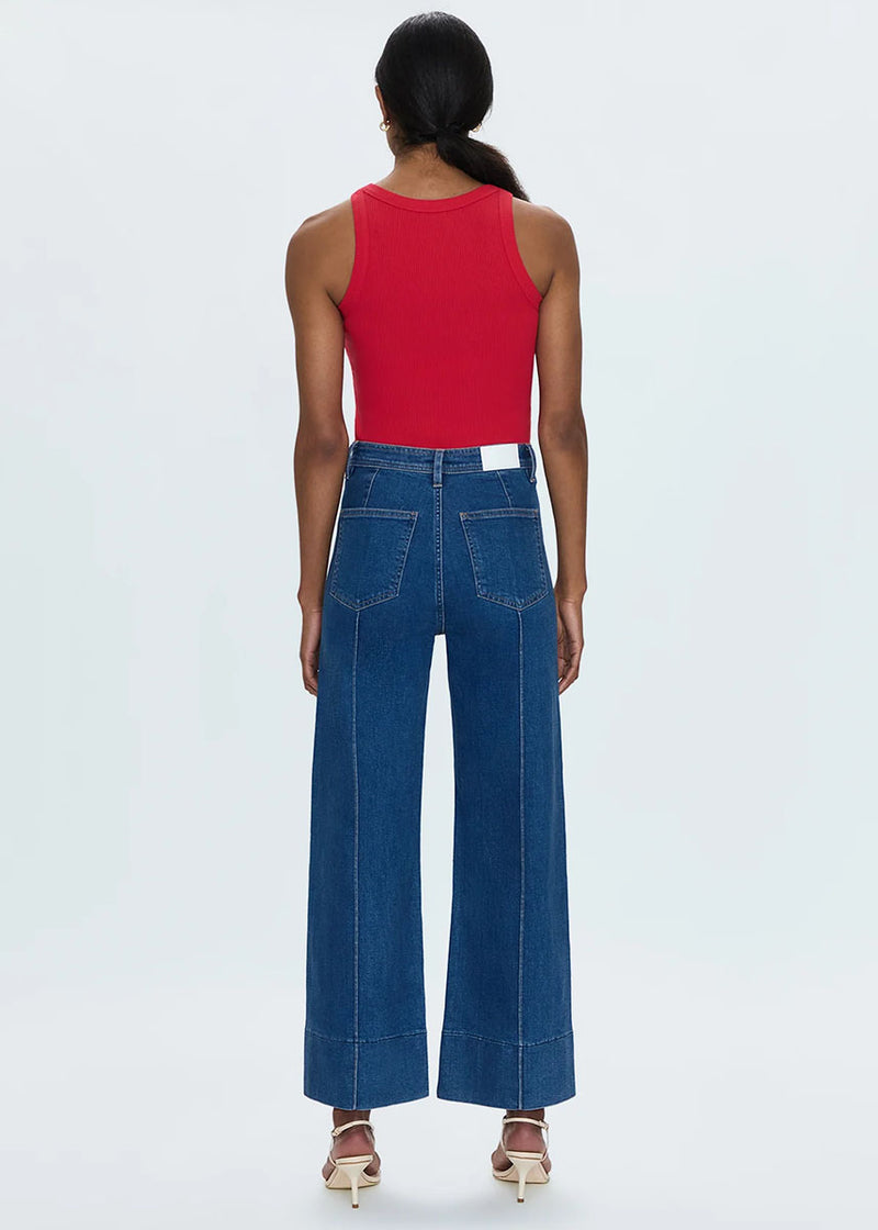 Penny Pintuck High-Rise Wide Leg - Country Club