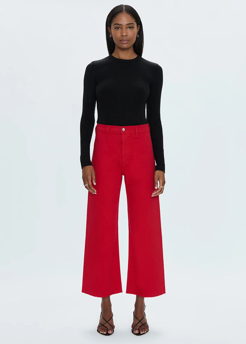 Penny High Rise Wide Leg Crop - Ruby