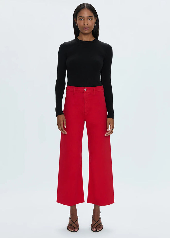 Penny High Rise Wide Leg Crop - Ruby