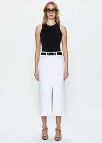 Alice Denim Midi Skirt - White