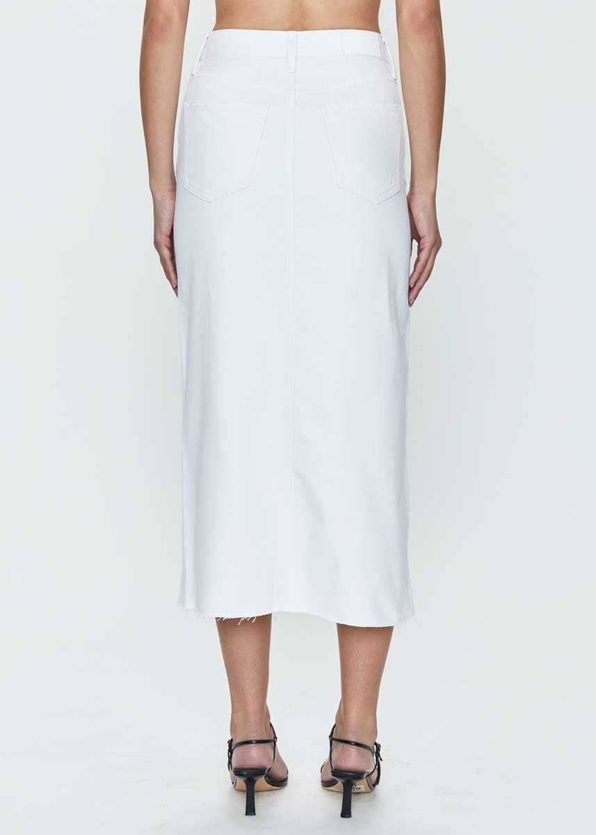 Alice Denim Midi Skirt - White