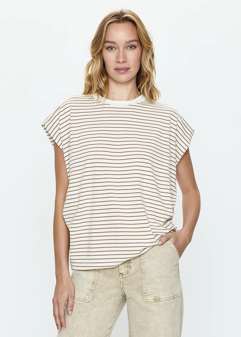 Trina Muscle Tee - Sable Stripe