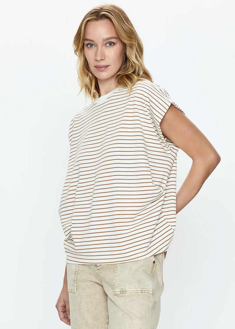Trina Muscle Tee - Sable Stripe