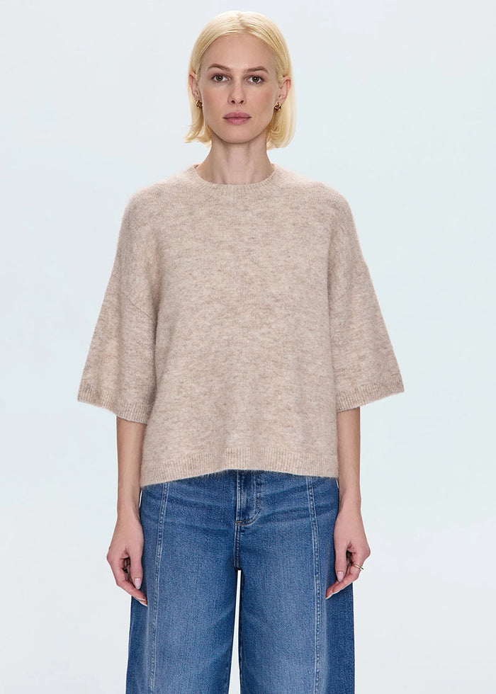 Shiloh Short Sleeve Crewneck Sweater - Oatmeal