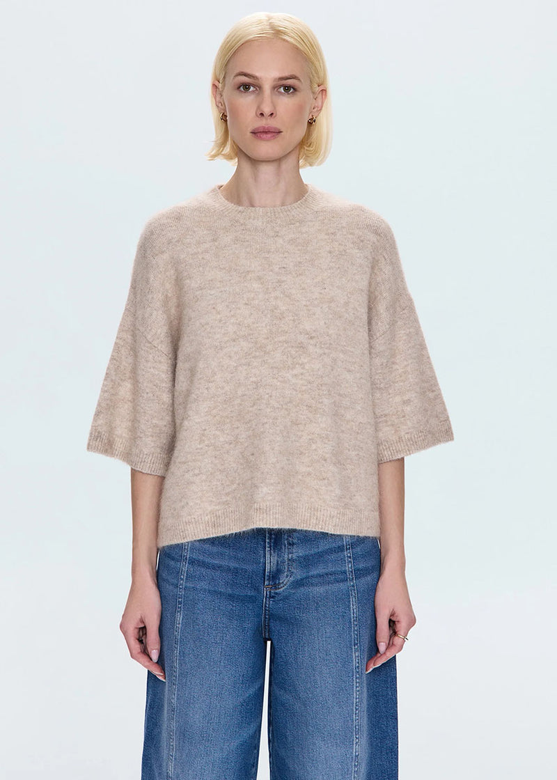 Shiloh Short Sleeve Crewneck Sweater - Oatmeal