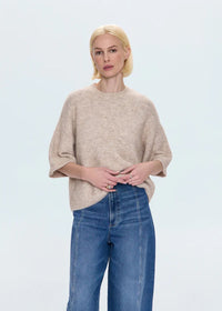 Shiloh Short Sleeve Crewneck Sweater - Oatmeal