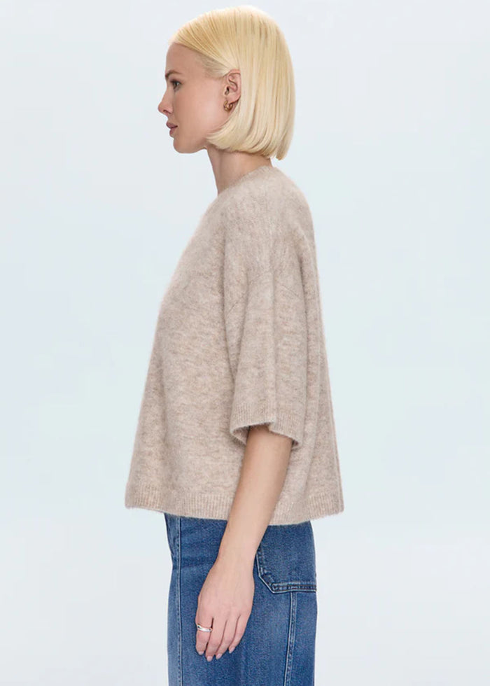 Shiloh Short Sleeve Crewneck Sweater - Oatmeal