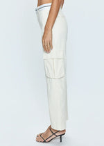 Addie High Rise Cargo Trouser - Eggshell