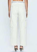 Addie High Rise Cargo Trouser - Eggshell