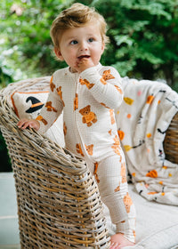 Gingham Little Boo Bear Zipper Romper