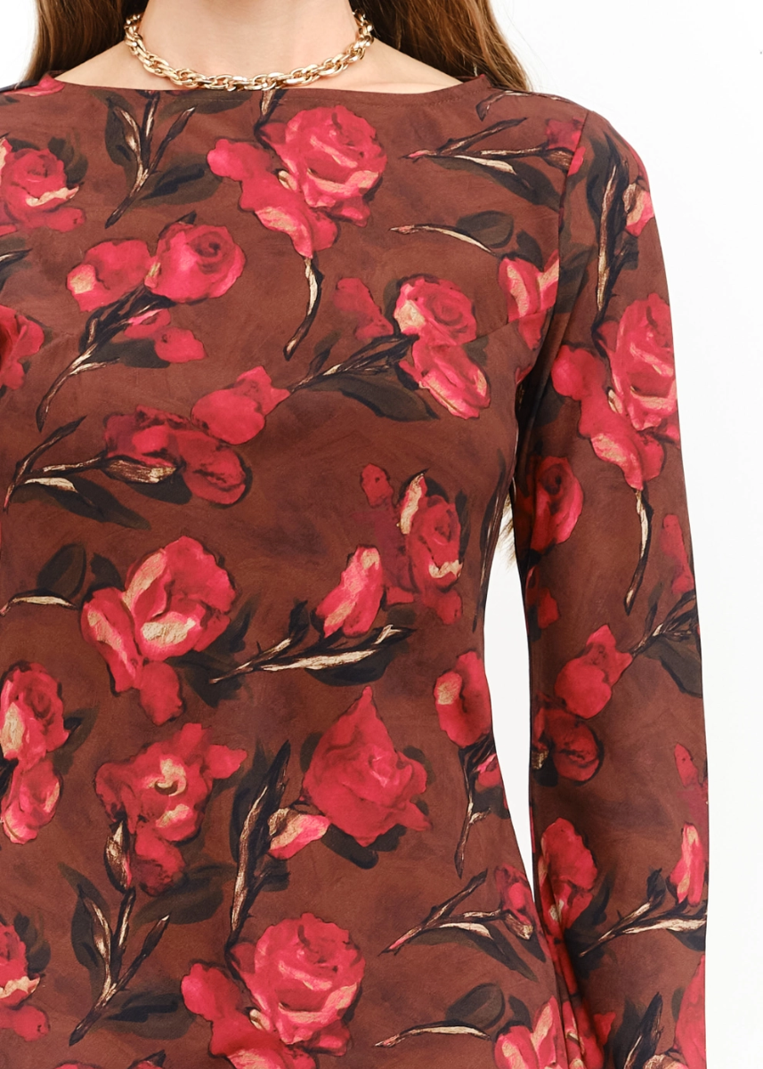 Palermo Dress - Brown Floral