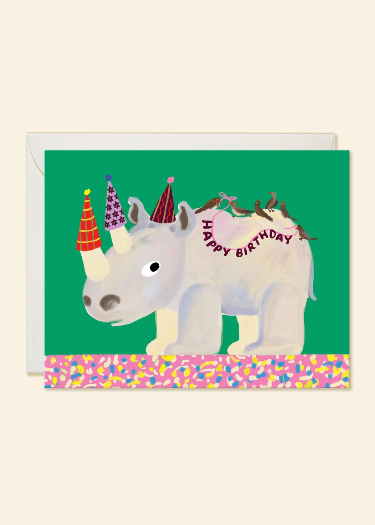 Party Ready Rhino Birthday Card