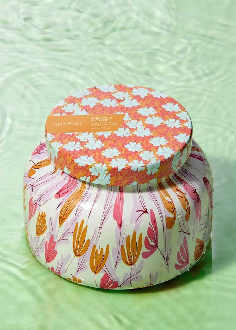 Pineapple Flower Pattern Play Signature Jar Candle - 19oz