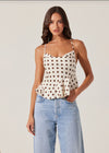 Everli Top - Brown Polka Dot