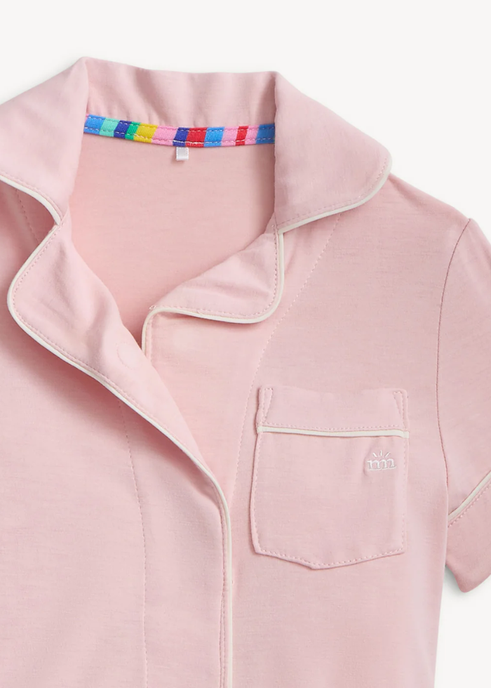 Piped Magnetic Pajama Set - Blush Pink