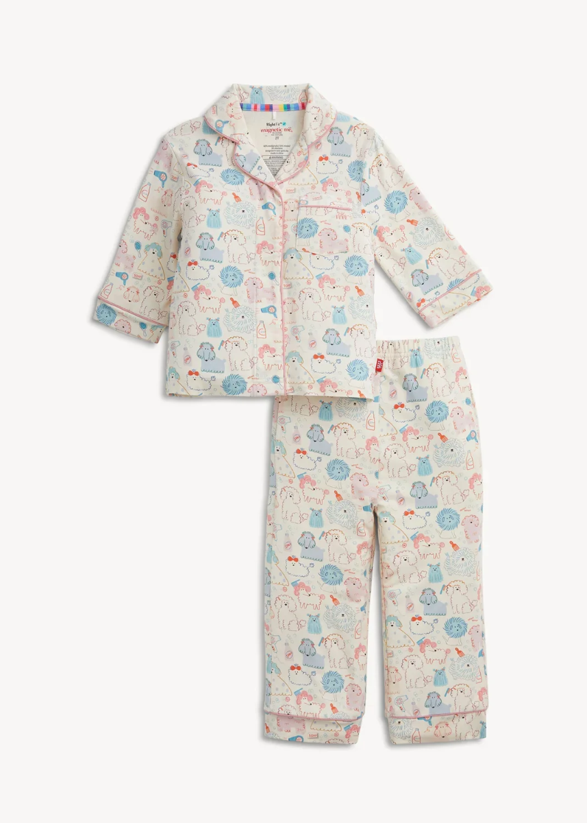 Piped Magnetic Pajama Set - Poodle Pawlor
