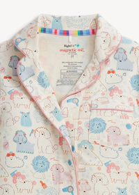 Piped Magnetic Pajama Set - Poodle Pawlor