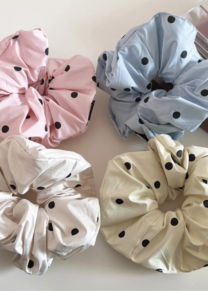 Polka Dot Scrunchie - Blue