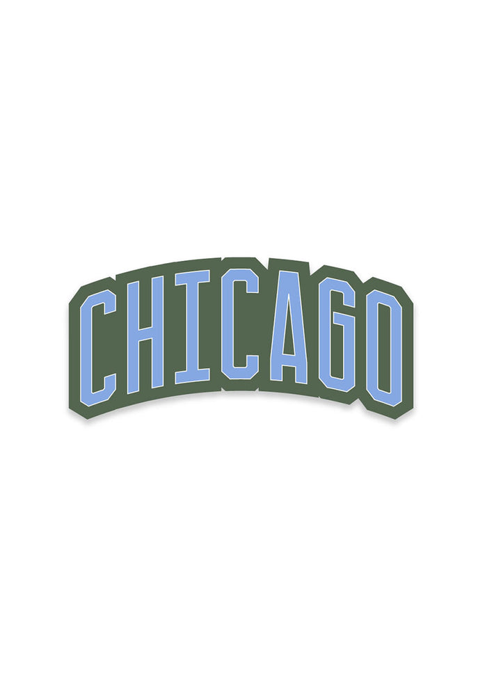 Small Chicago Block Sticker - Cypress & Blue