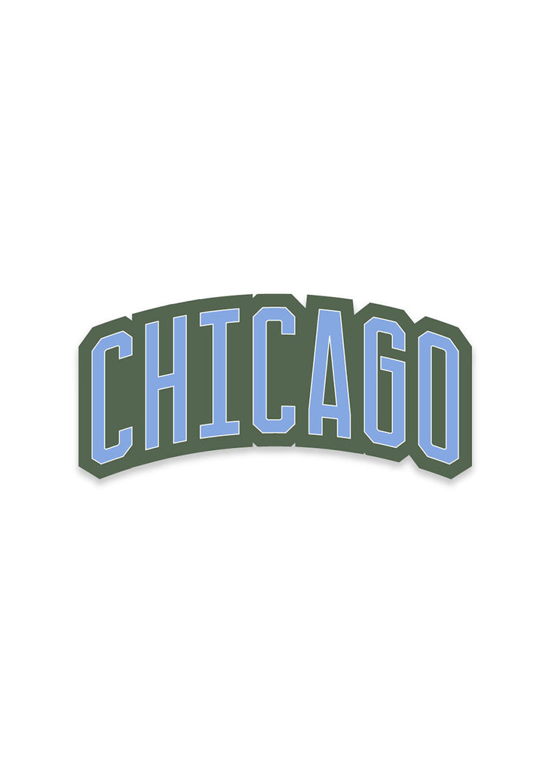 Small Chicago Block Sticker - Cypress & Blue