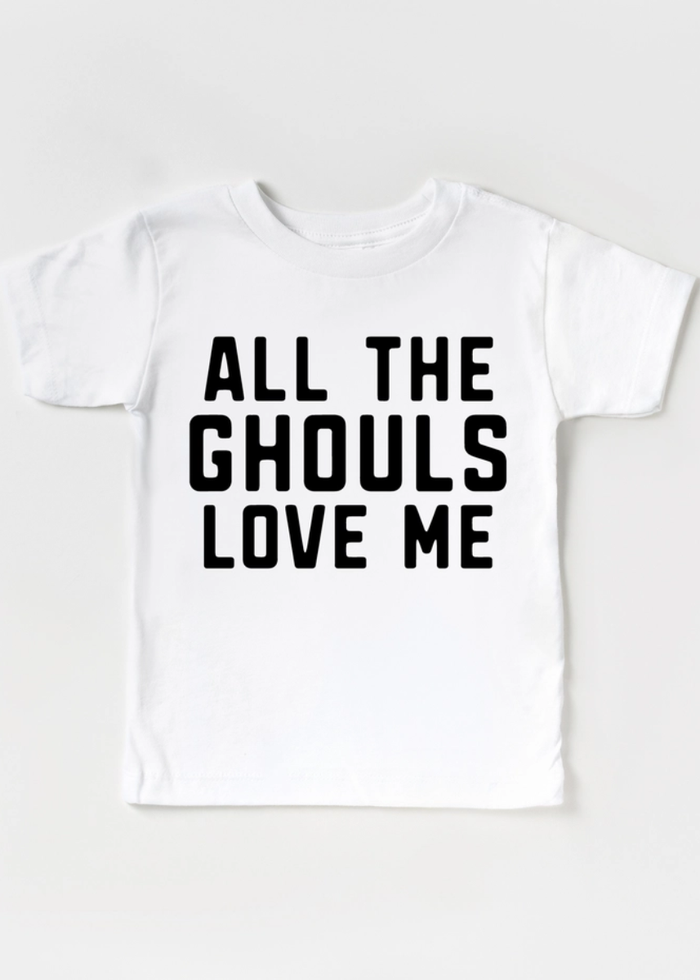 All The Ghouls Love Me Kids Tee - White