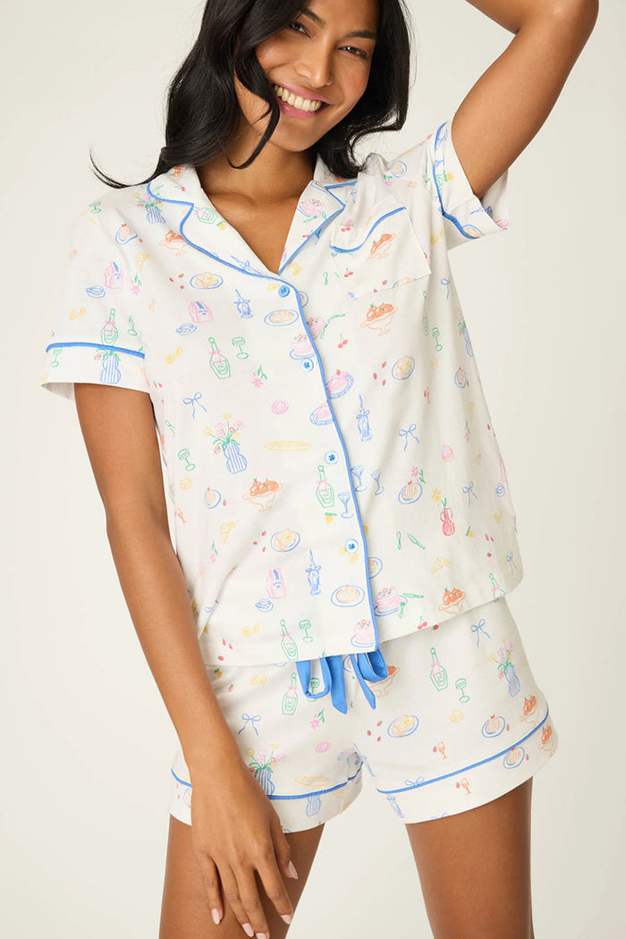 Whimsy Parisian Picnic Short - Ivory