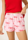 Bow Flannel Shorts - Candy Pink