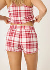 Full Of Holiday Spirit Shorts - Ivory Plaid