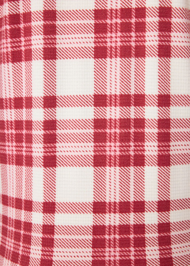 Full Of Holiday Spirit Top - Ivory Plaid